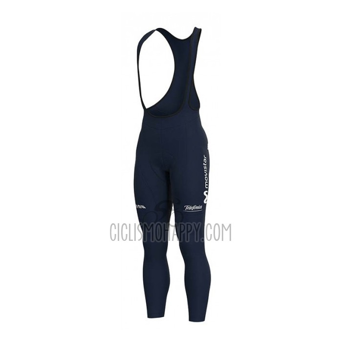 Movistar Cycling Jersey Bib Tight 2020 Long Sleeve Blue